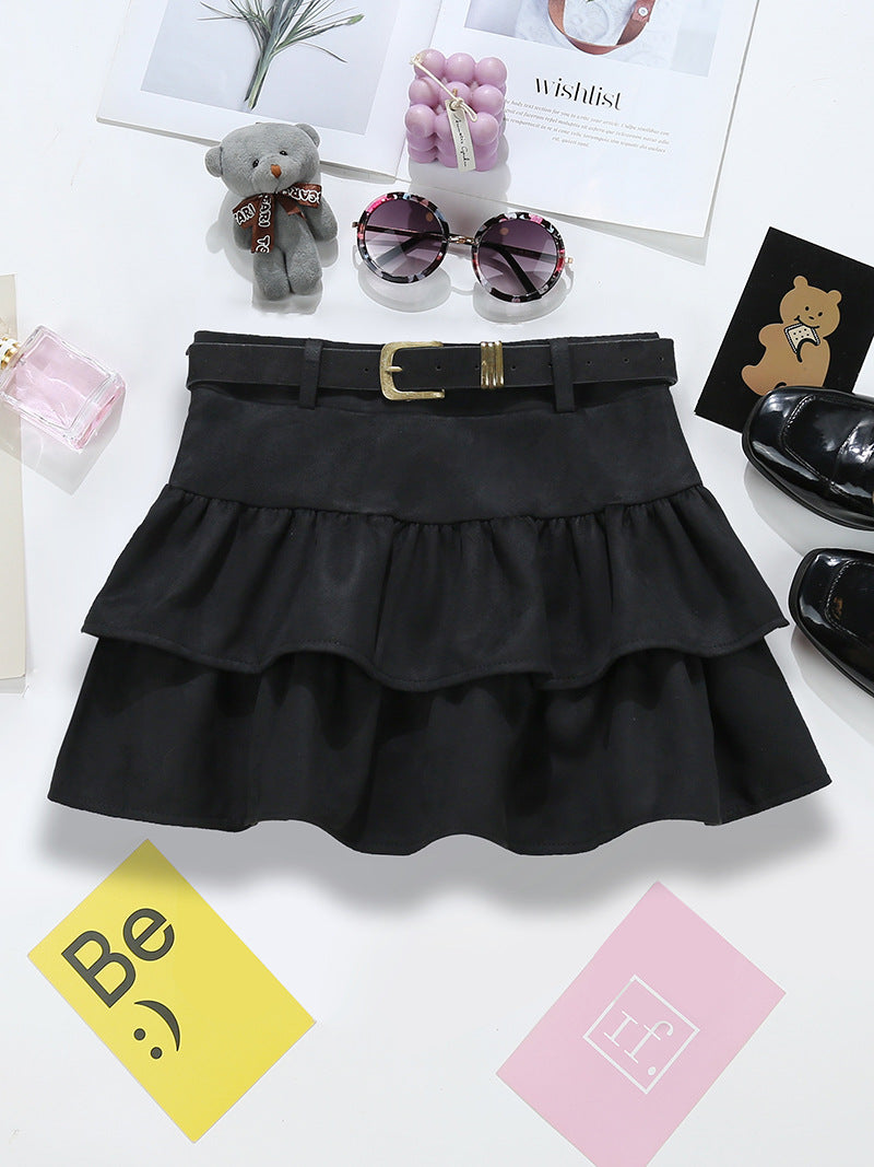 Brown Suede Cake Skirt variant CJQZ262698601AZ|CJQZ262698602BY|CJQZ262698603CX|CJQZ262698604DW