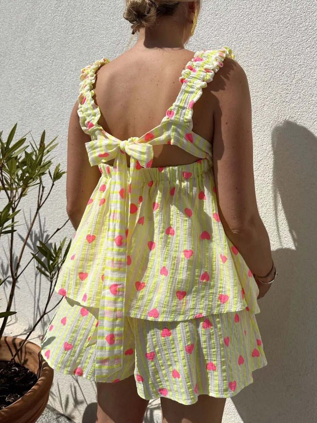 Striped Heart Cami Top Shorts Set (9)
