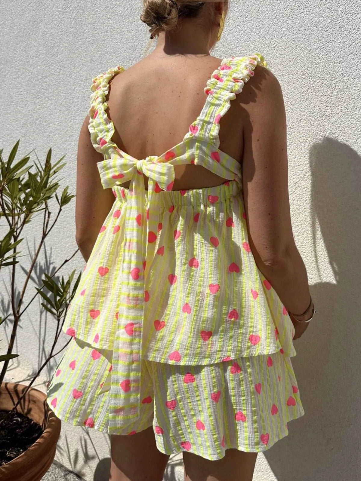 Striped Heart Cami Top Shorts Set (9)