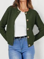 Textured Knit Button-front Cardigan (10)