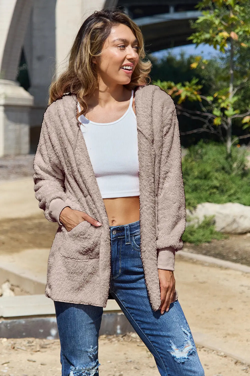 Full Size Teddy Hooded Jacket Pockets (16)