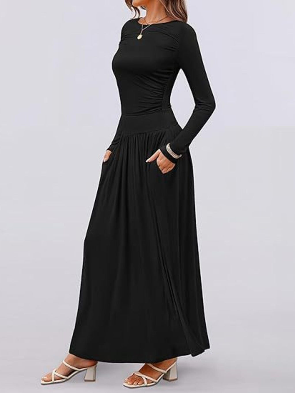 Long Sleeve Maxi Dress Pockets (6)
