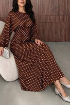 Polka Dot Long Sleeve Maxi Dress (14)