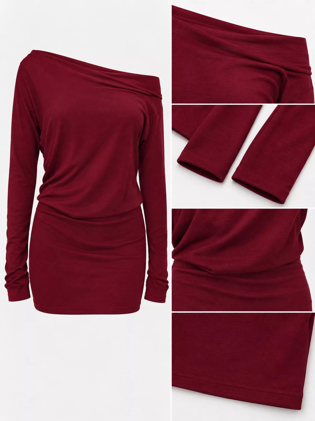 One Shoulder Knit Mini Dress (19)