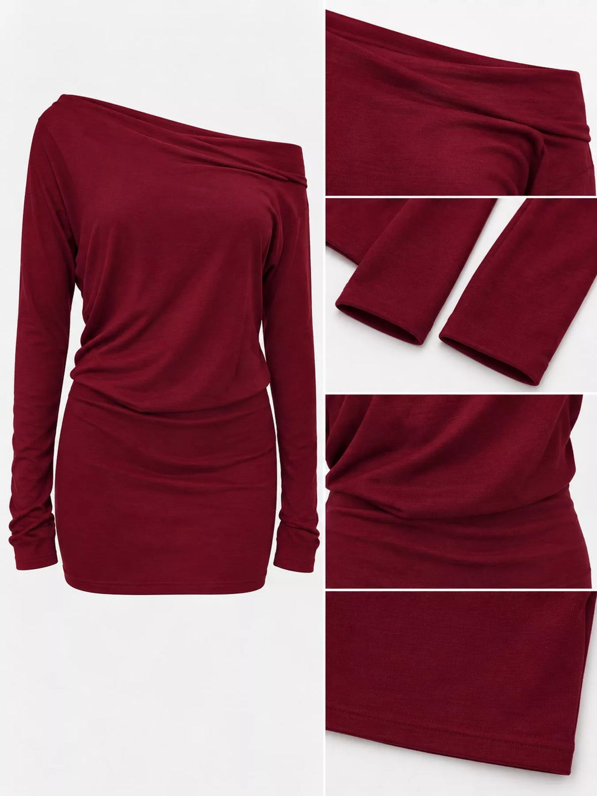 One Shoulder Knit Mini Dress (19)
