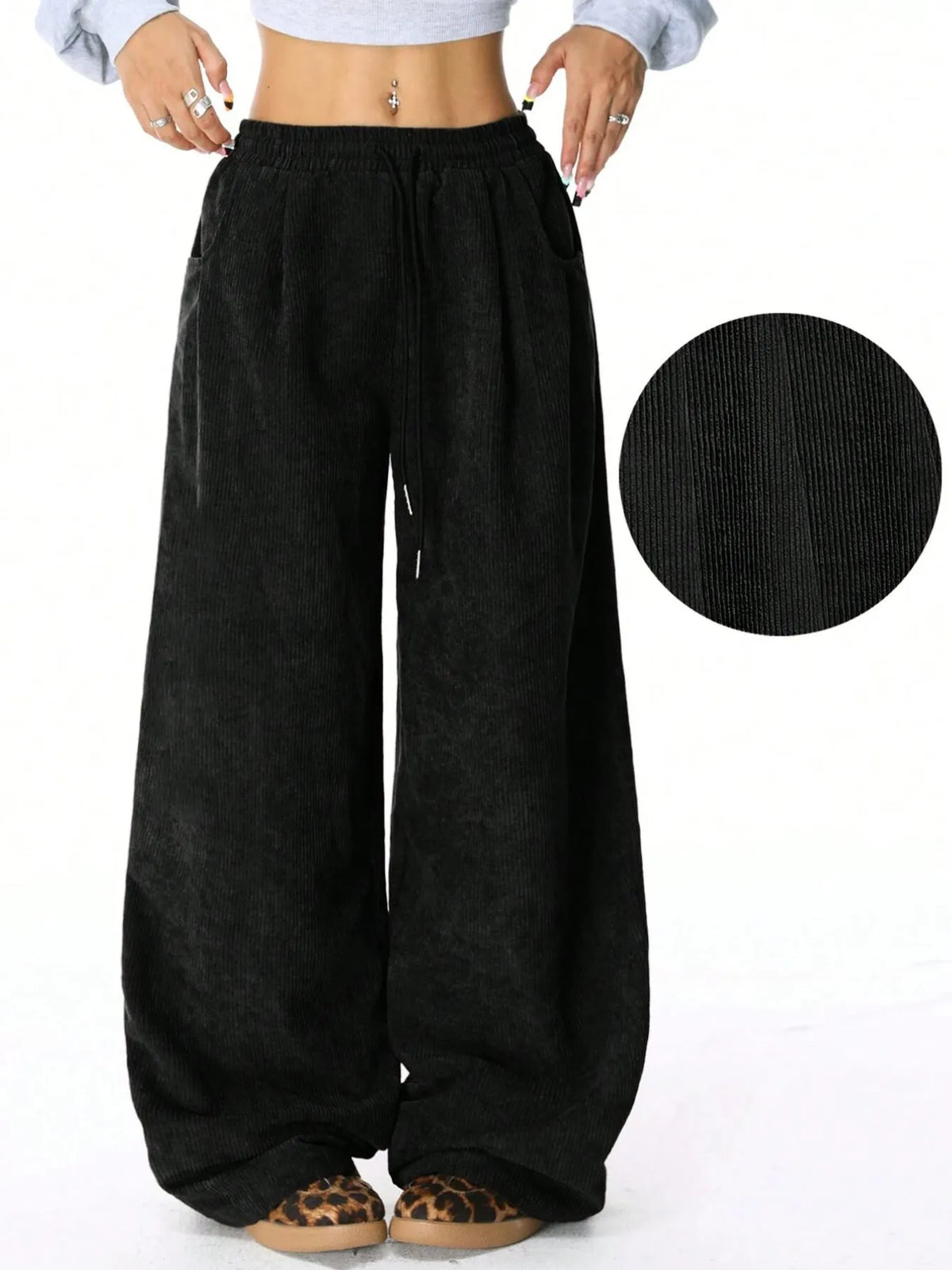 Drawstring Wide Leg Pants (2)
