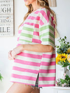 Striped Oversized Short Sleeve T-shirt (4)