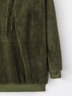 Full Size Half Zip Drawstring Fleece Hoodie Plus (21)