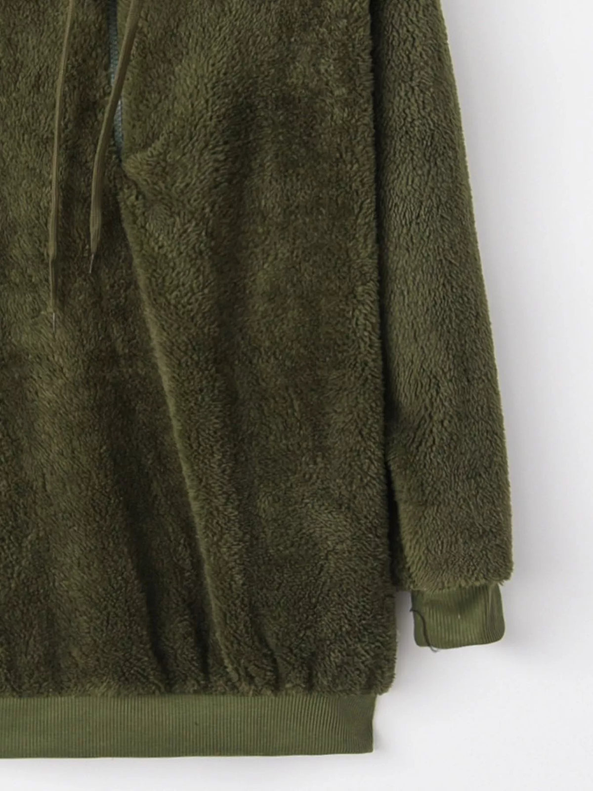 Full Size Half Zip Drawstring Fleece Hoodie Plus (21)