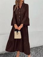 Ruffle Hem Button Front Tiered Dress (17)