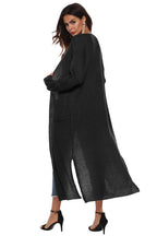 Long Sleeve Open Front Buttoned Cardigan (15)
