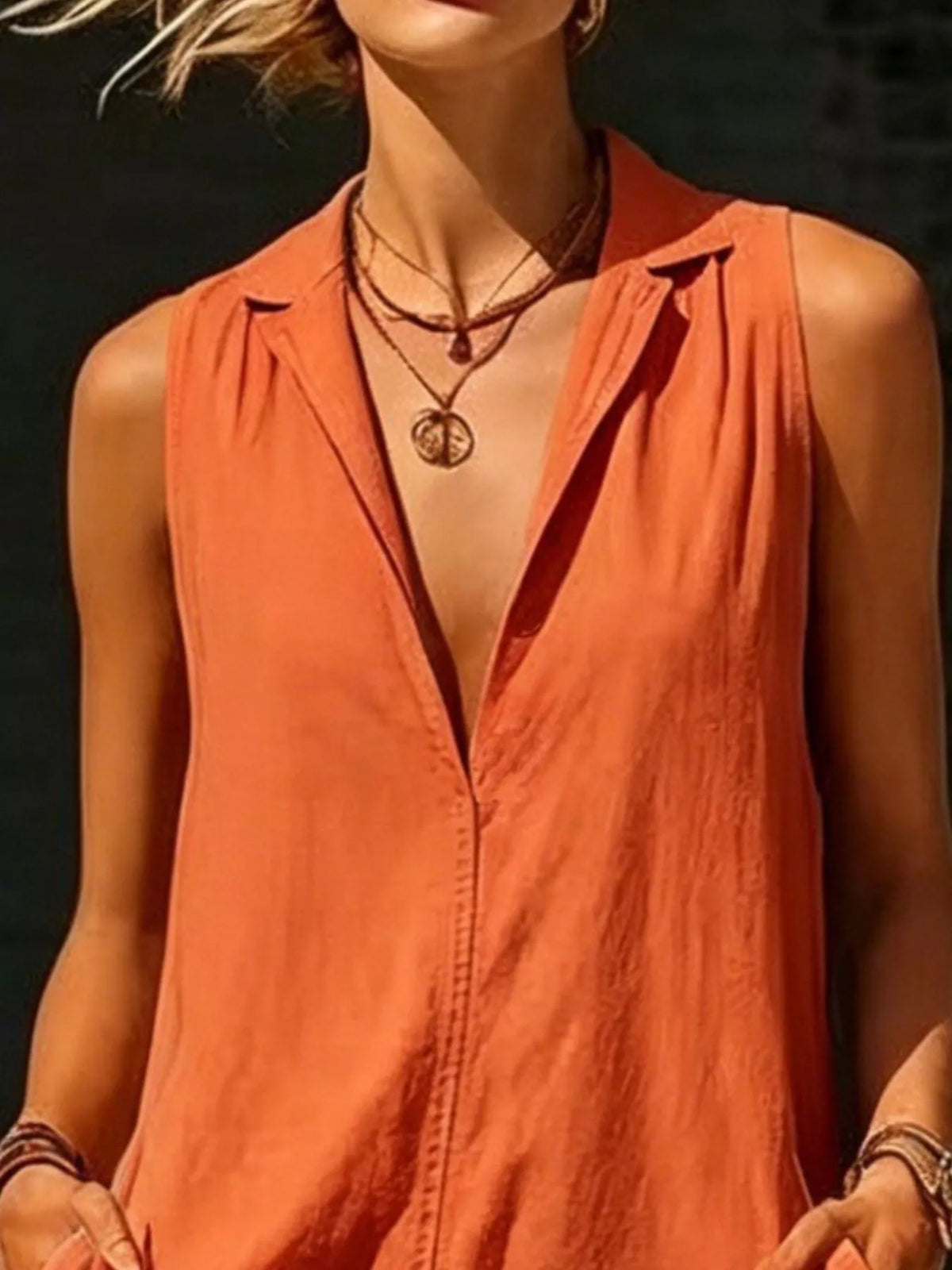 Sleeveless Maxi Dress Side Pockets (2)