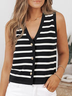 Striped Button-front Sweater Vest (12)