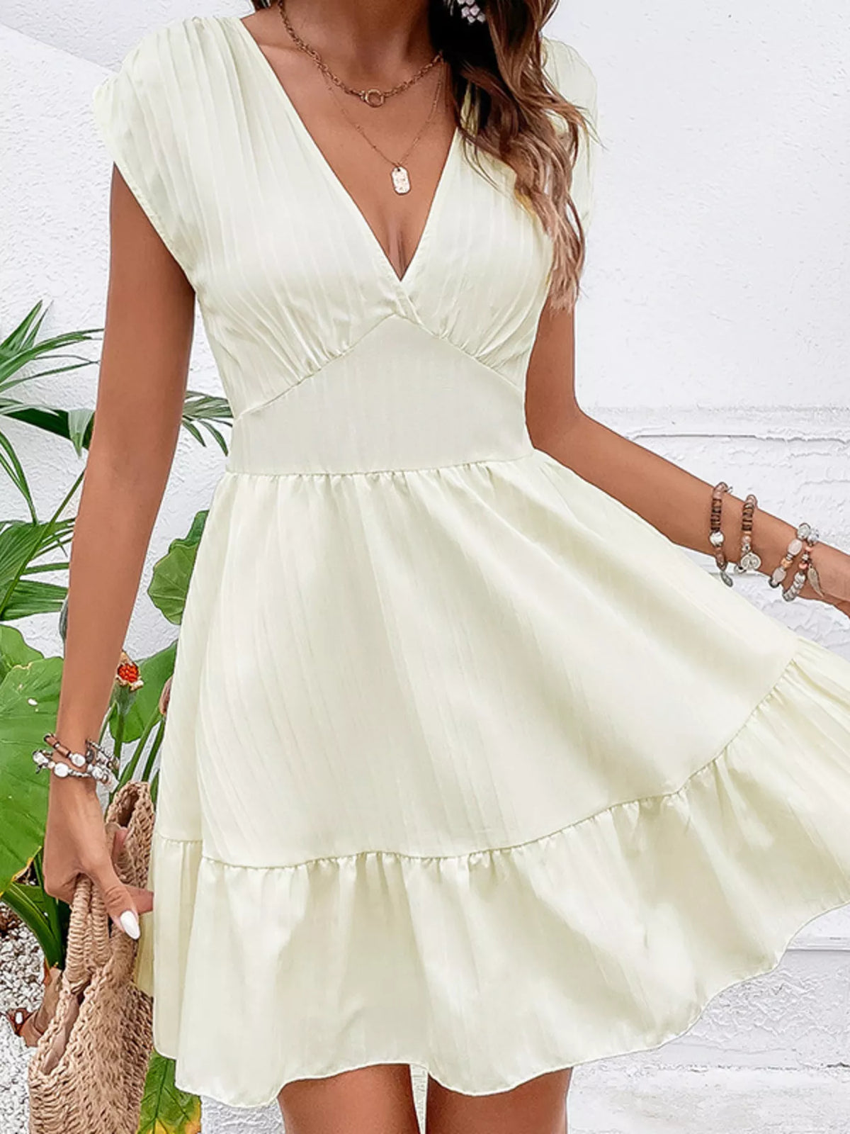 Tiered Cap Sleeve Mini Dress (4)