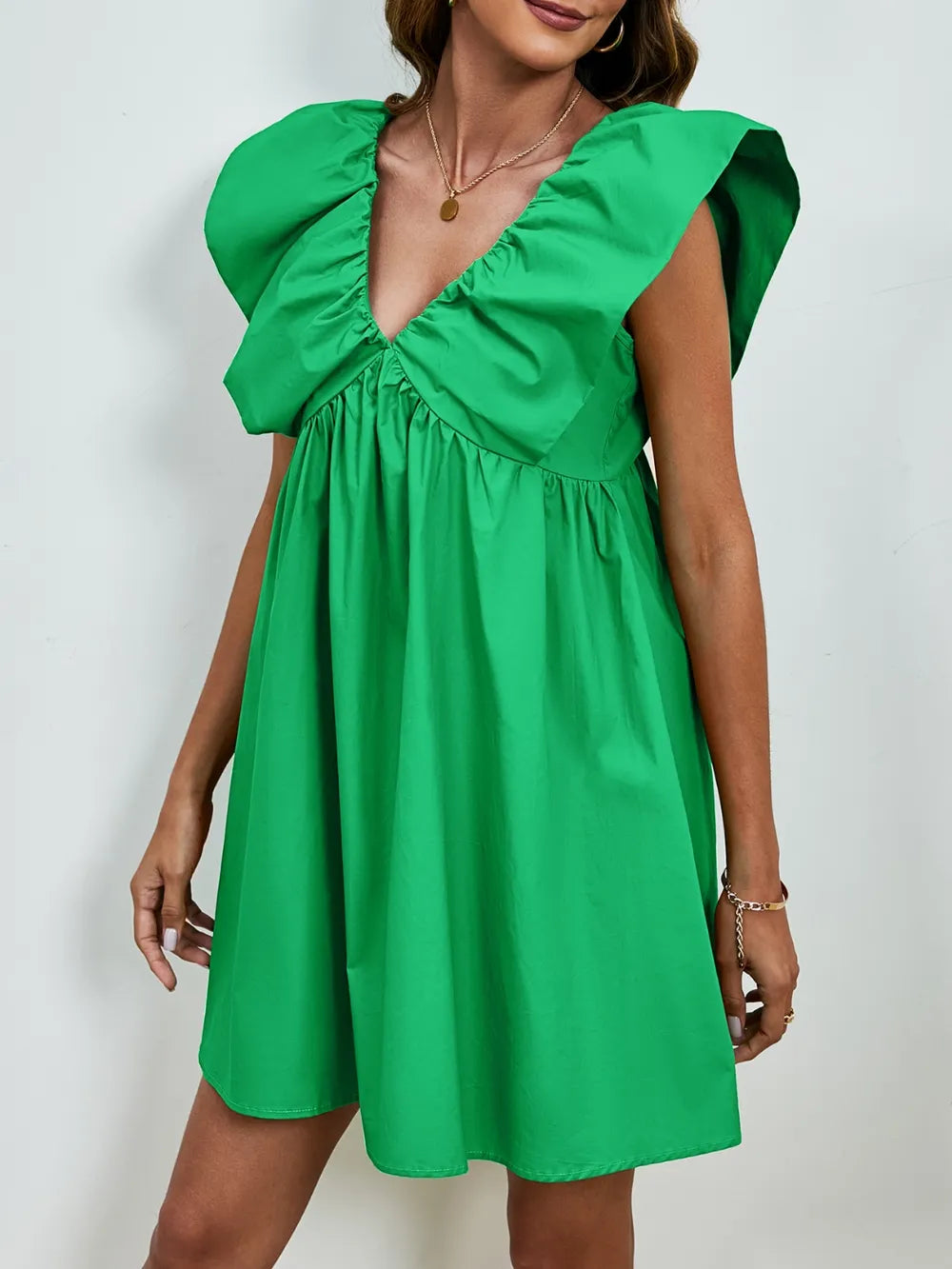 V-neck Cap Sleeve Mini Dress (13)