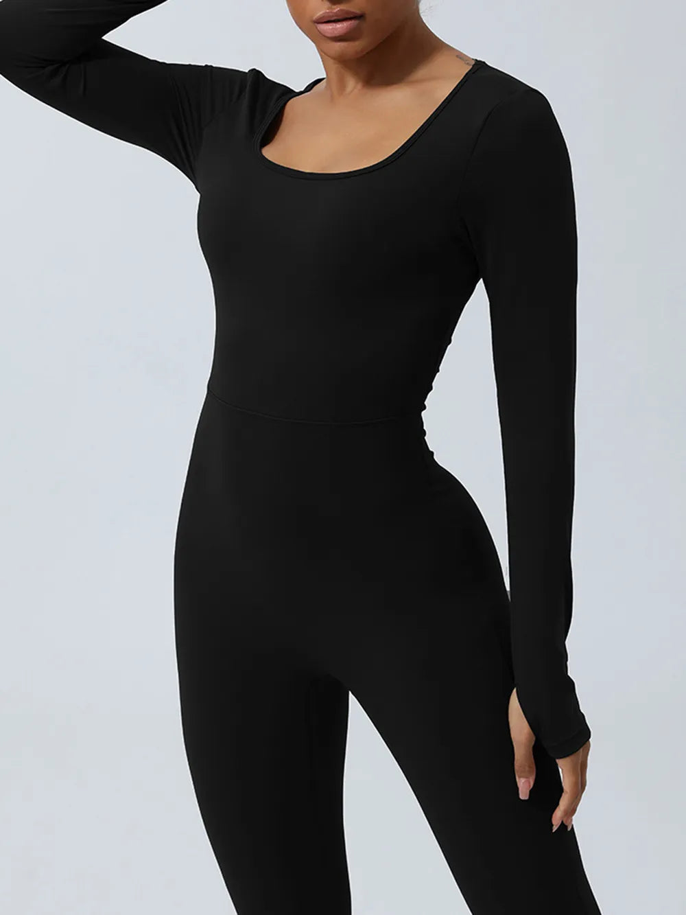 Twisted Backless Long Sleeve Jumpsuit (3)
