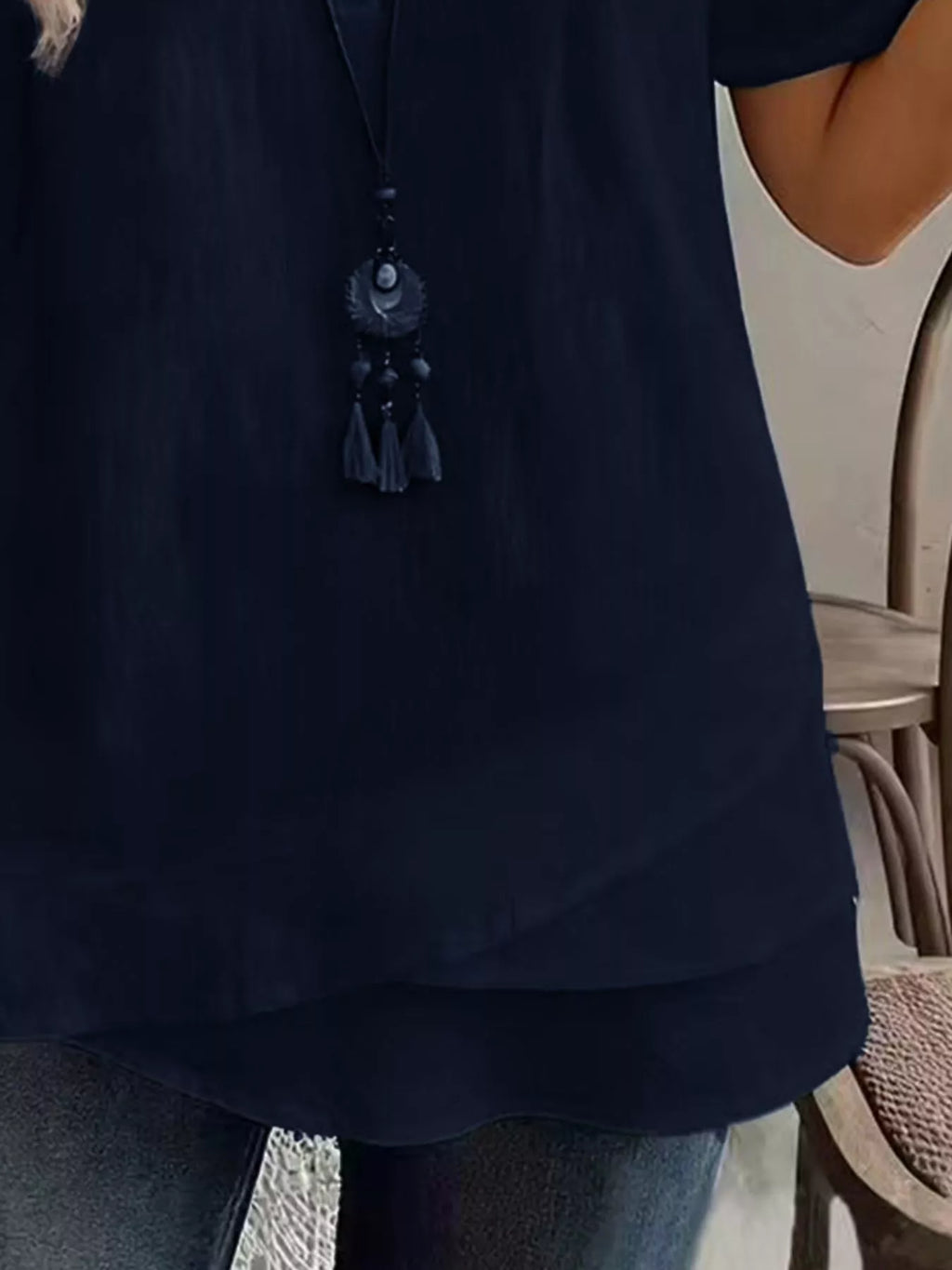 Notched Short Sleeve Blouse (24)