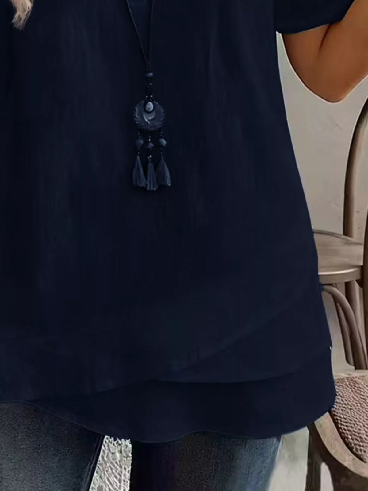 Notched Short Sleeve Blouse (24)