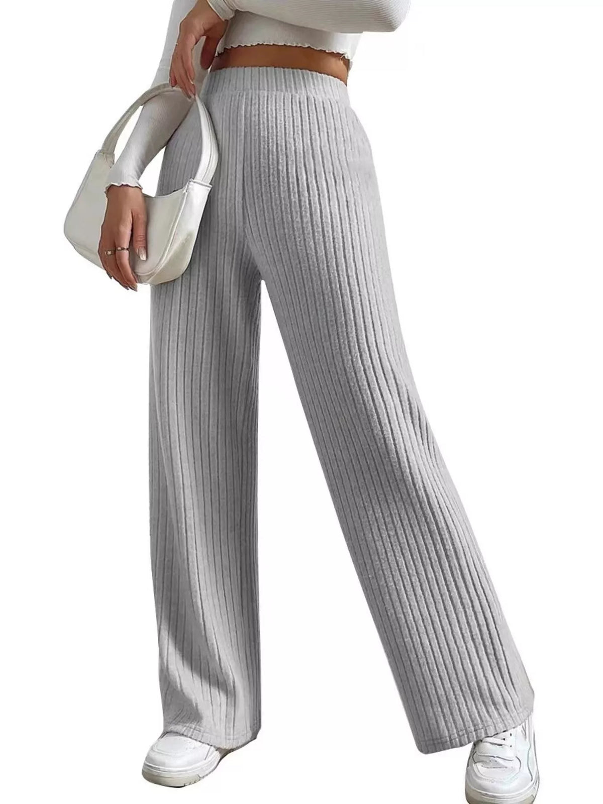 Ribbed Knit Wide-leg Sweater Pants (7)