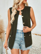 Button Down Round Neck Knit Vest (4)