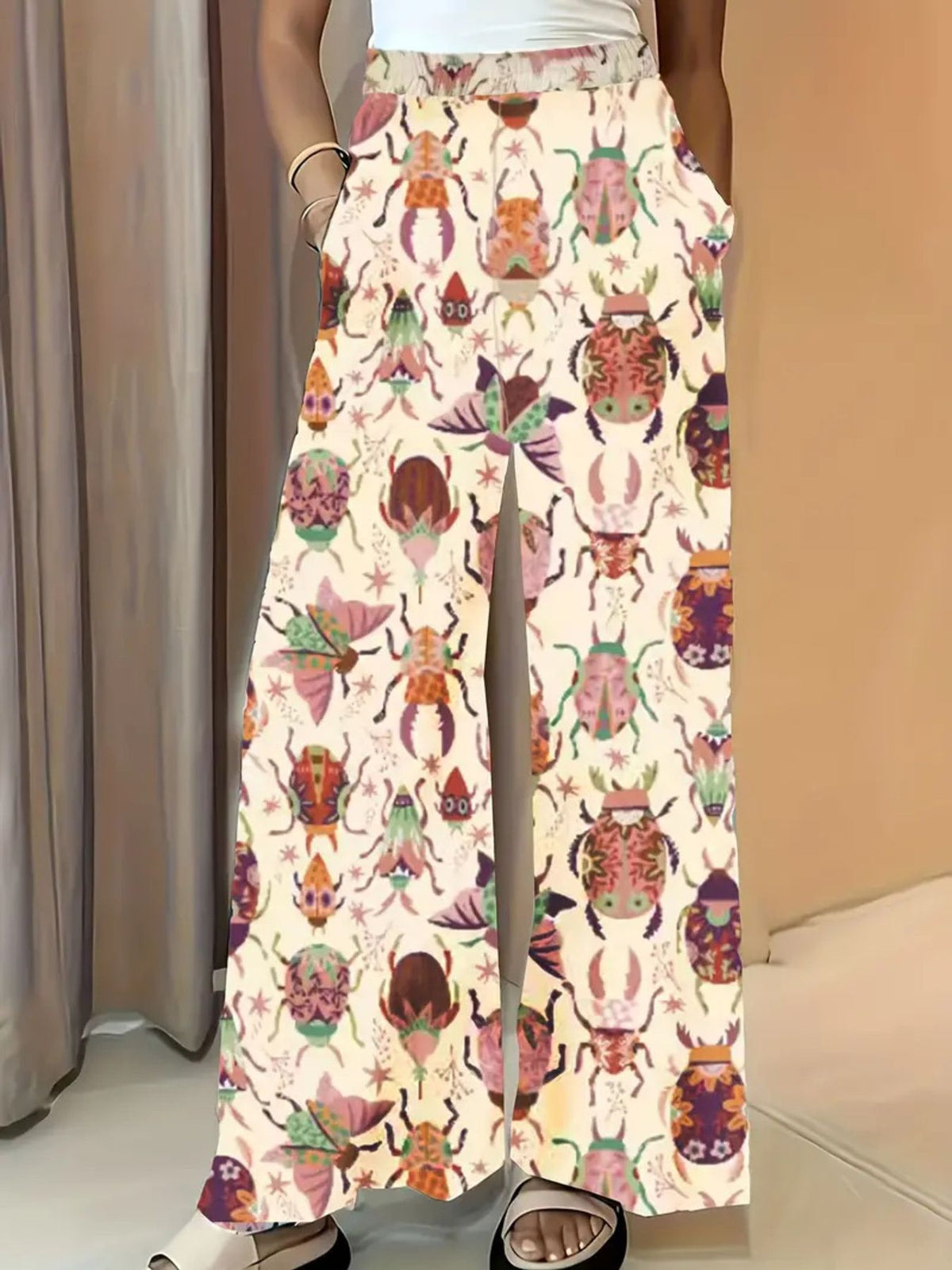 Printed Wide Leg Pants (5)