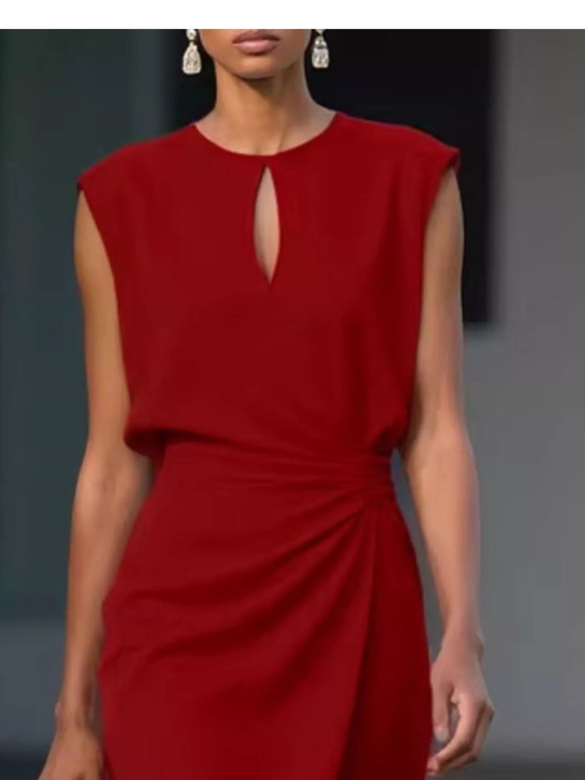 Ruched Waist Sleeveless Dress (14)