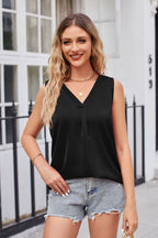 V-neck Curved Hem Satin Tank (24)