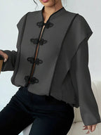 Chinese-style Mandarin Collar Blouse (21)