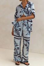 Printed Button Up Shirt Pants Set (18)