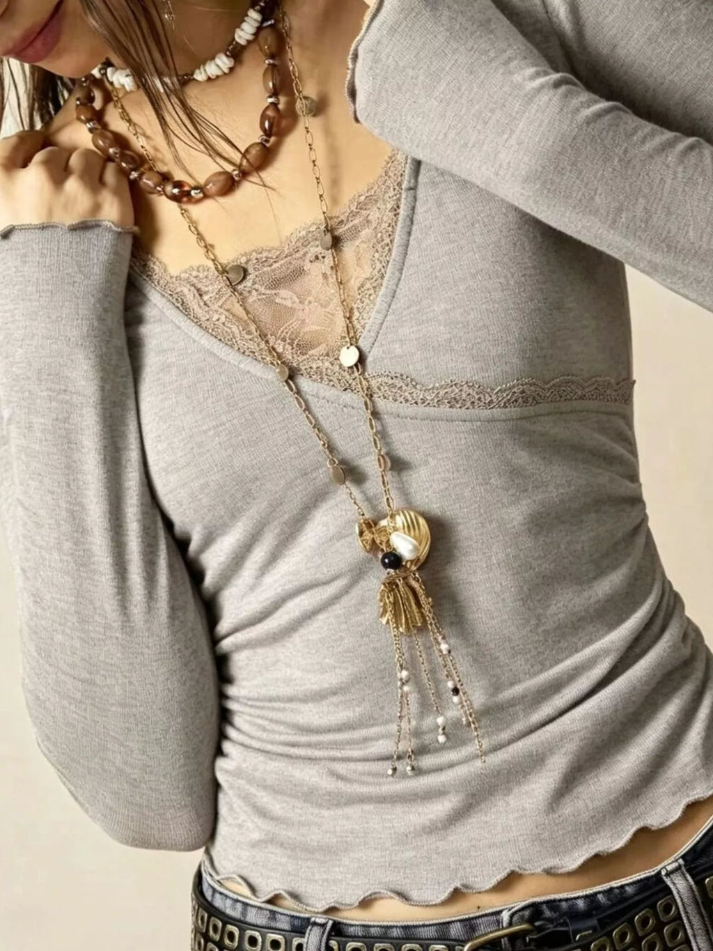 Lace Detail Long Sleeve T-shirt (9)