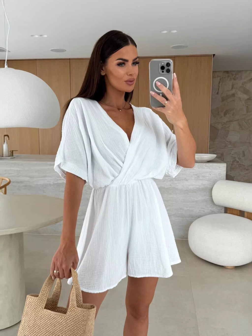 Surplice Short Sleeve Romper (14)