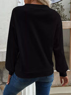 Casual V-neck Waffle Long Sleeve Top (6)