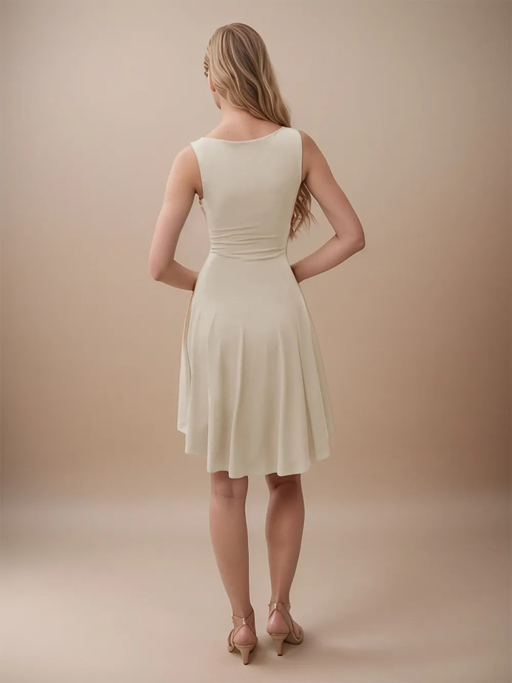 High-low Round Neck Sleeveless Mini Dress (6)