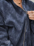 Vintage Washed Zip Up Hooded Denim Jacket (11)