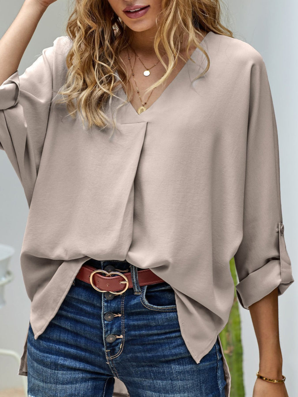 Elegant V-neck Long Sleeve Blouse (8)