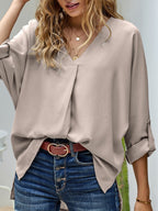 Elegant V-neck Long Sleeve Blouse (8)
