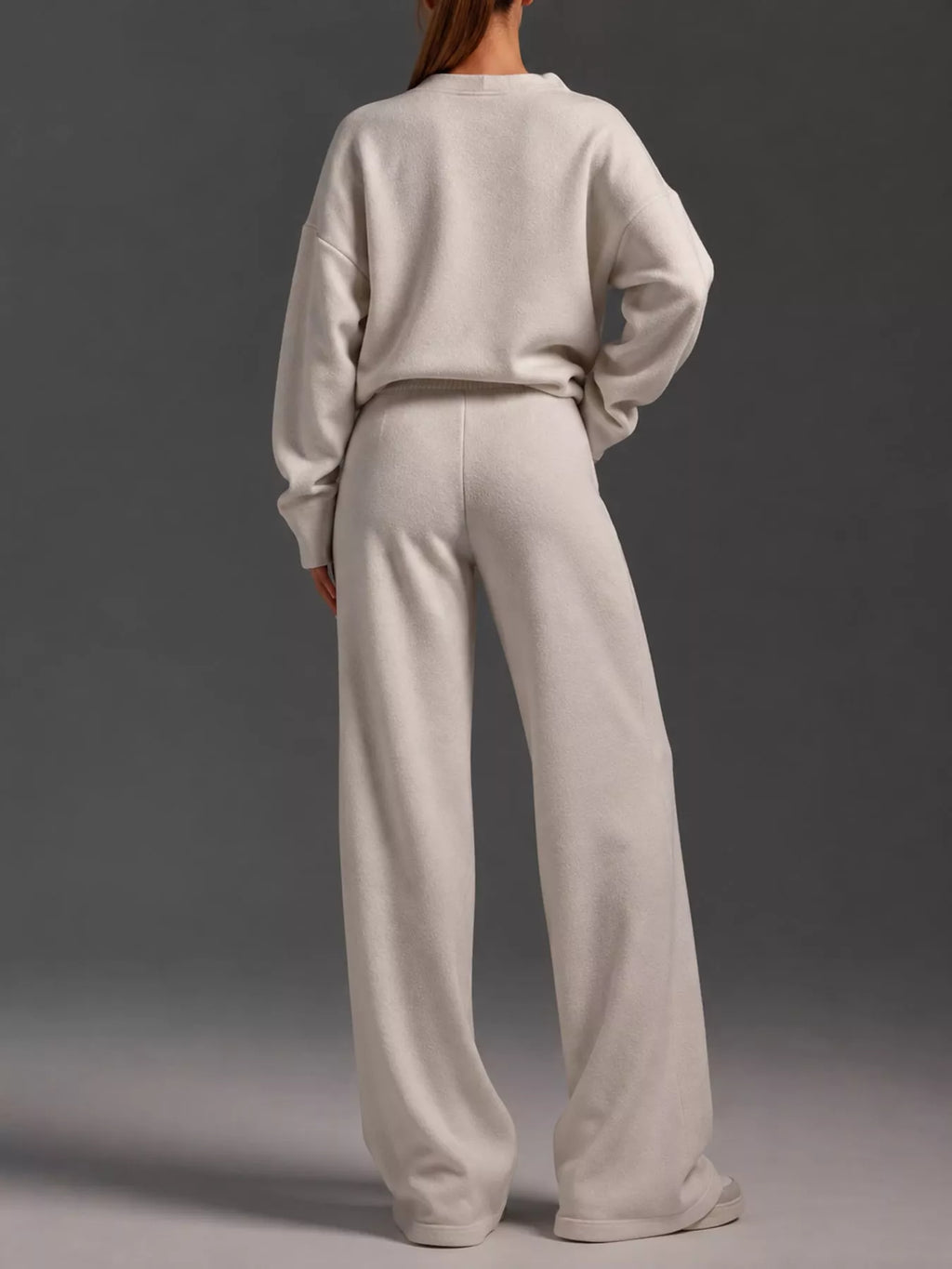 Polo Collar Top Wide-leg Pants Set (4)