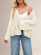 Cable Knit Button-down Cardigan (22)