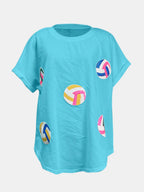 Sequin Round Neck Short Sleeve T-shirt (8)
