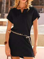 Waffle Knit Short Sleeve Dress (18)