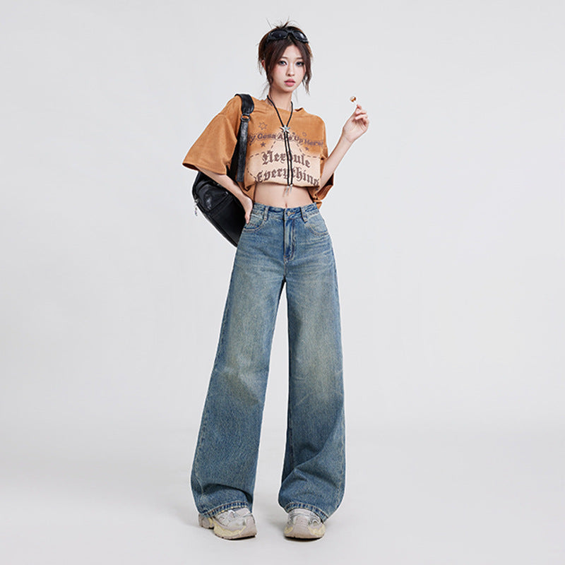 Wide Leg Jeans High Waist Baggy Straight Trousers photo 11