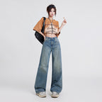 Wide Leg Jeans High Waist Baggy Straight Trousers photo 11