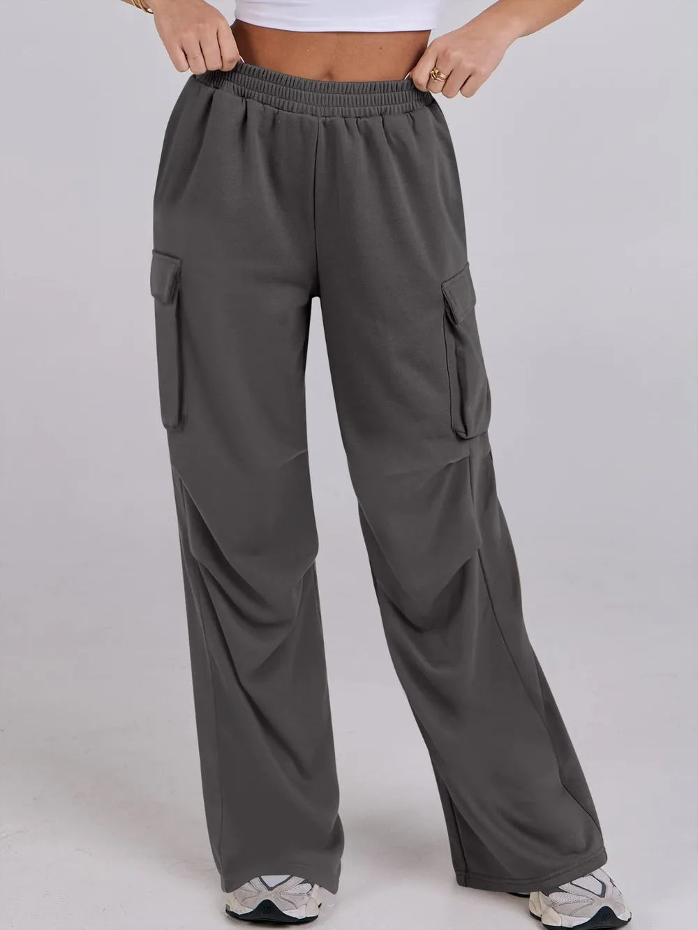 Elastic Waist Wide Leg Pants Pockets (25)