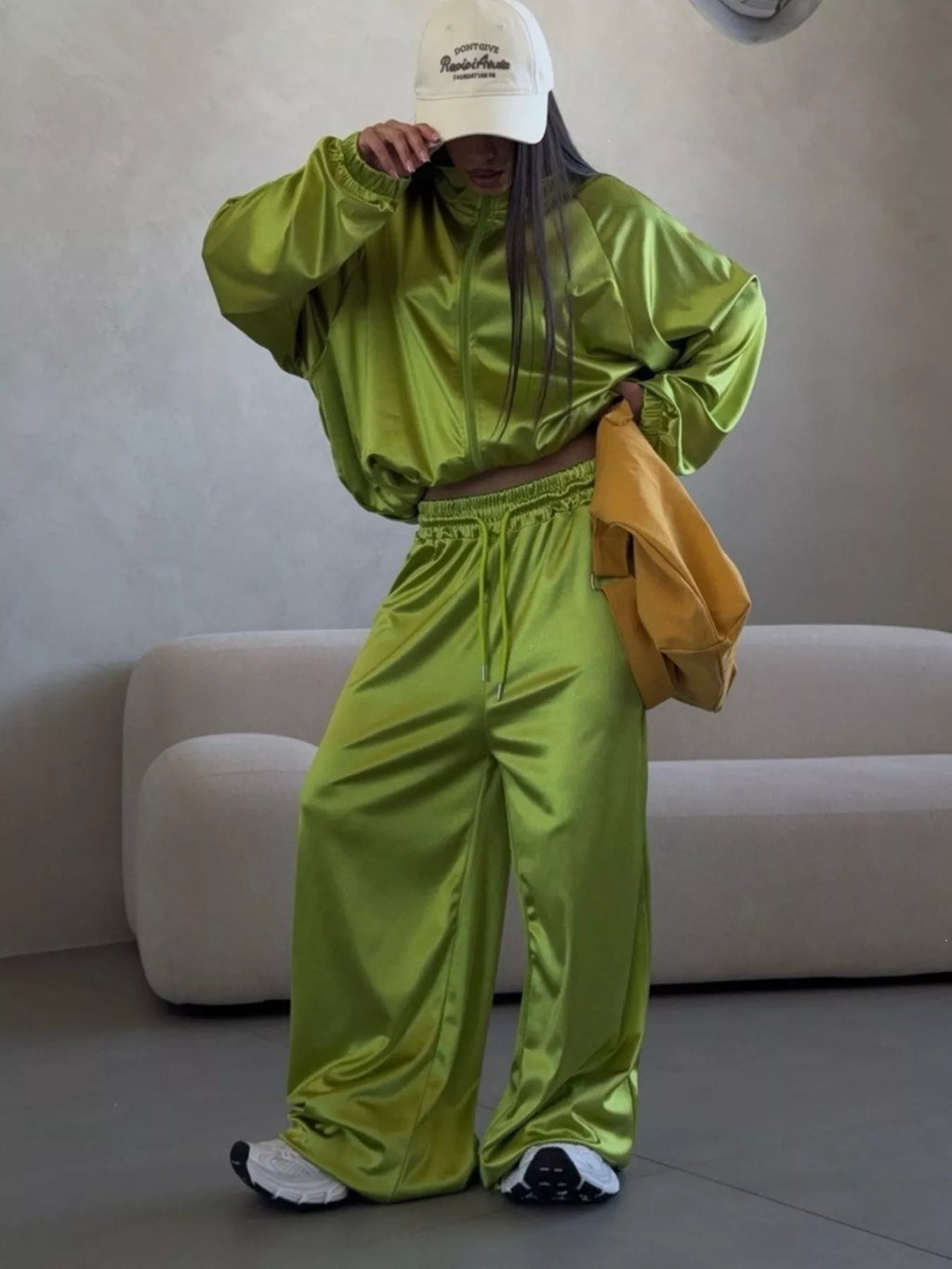 Zip Up Raglan Sleeve Jacket Pants Set (3)