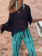 Crochet Boat Neck Knit Cover Up (9)
