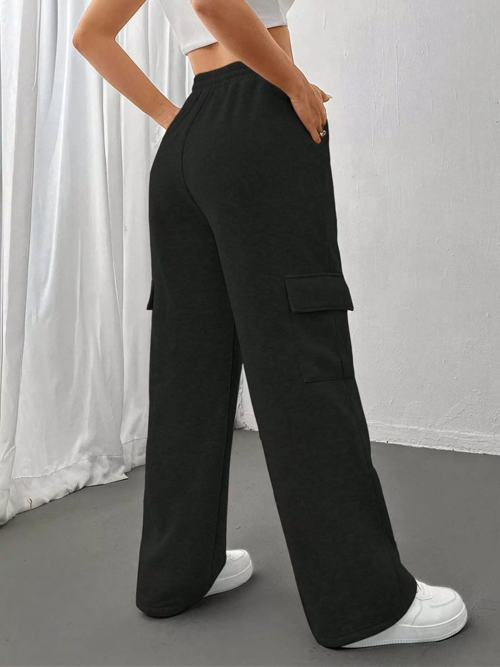 Relaxed Fit Pants Drawstring Waist (5)