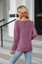 Ribbed Square Neck Long Sleeve T-shirt (6)