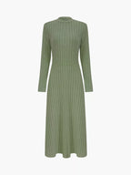 Ribbed Knit Long Sleeve Midi Dress (8)