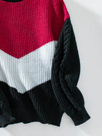 Contrast Round Neck Long Sleeve Sweater (11)