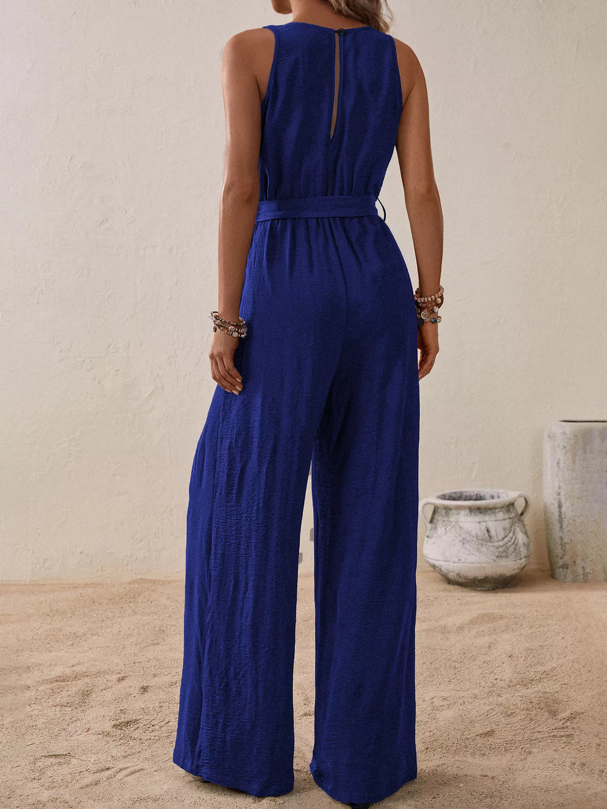 Sleeveless Tie Waist Wide Leg Jumpsuit (7)